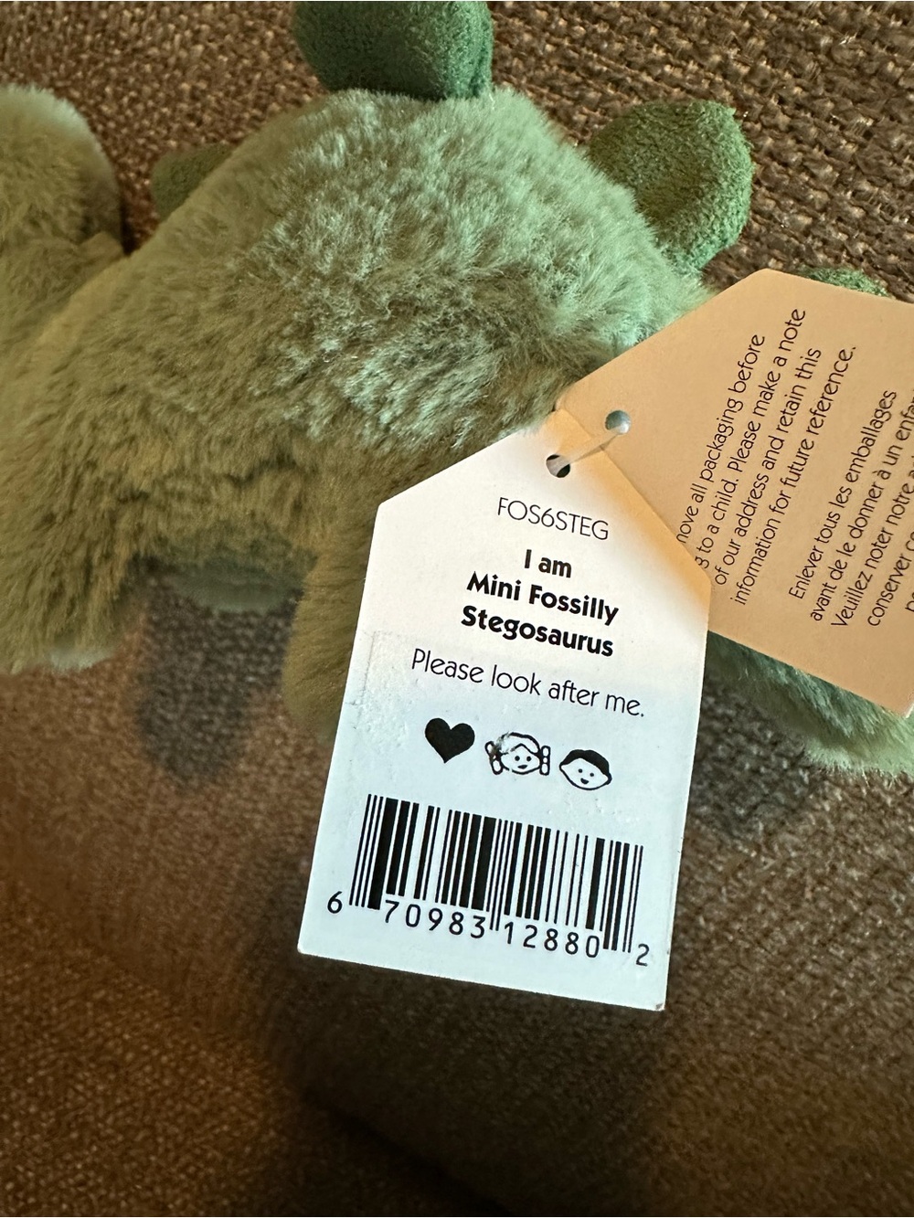 NWT Jellycat Green Mini Stegosaurus Plush Toy - Picture 3 of 3